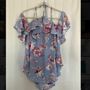 Ana- blue with floral prints - size xs